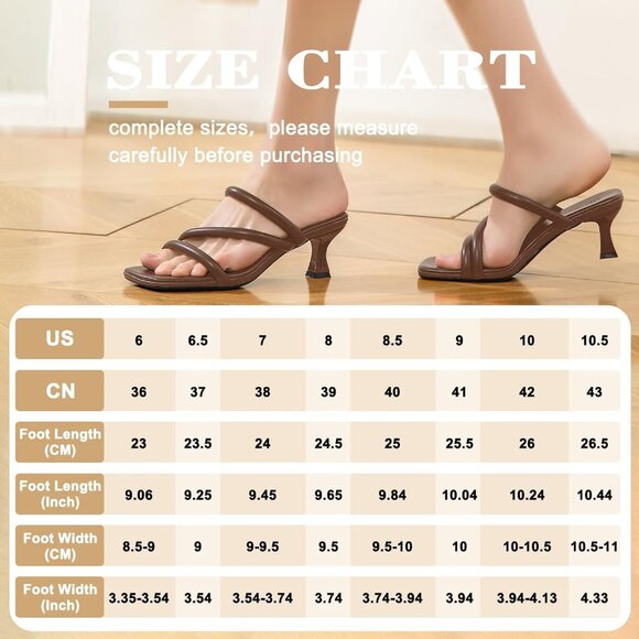 Trakxy Women Brown Square Toe Kitten Heels Open Toe Cross Strappy Party Sandals - Picture 8 of 8